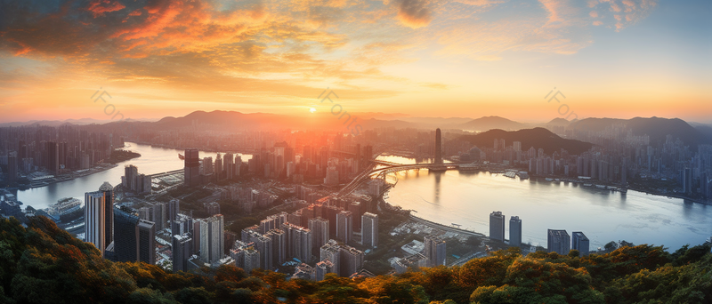 落日下重庆城市风光高楼大厦,高清,摄影图,摄影图片,图片大全,摄影图免费下载